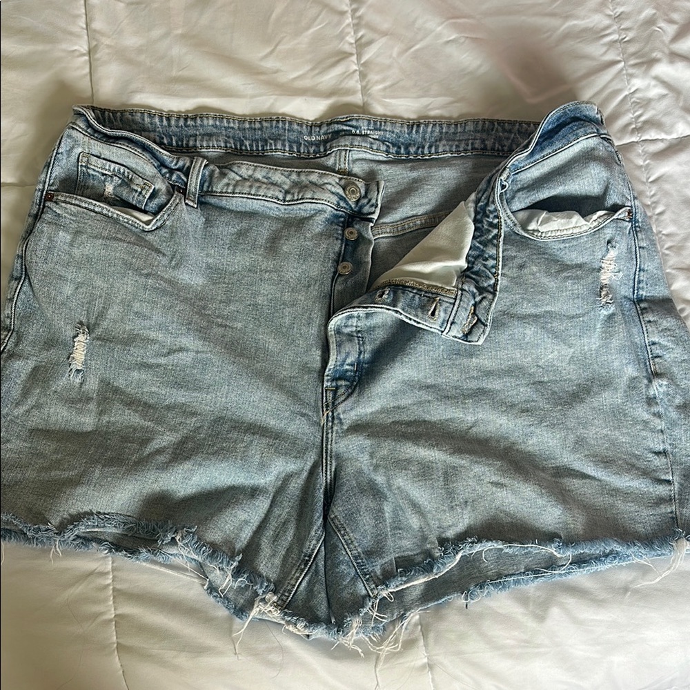 Old Navy Blue Jean Shorts Distressed Frayed Hem
